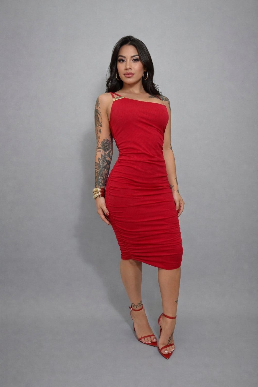 Vestido Midi D Bell Outlet Fashion Nula Manga