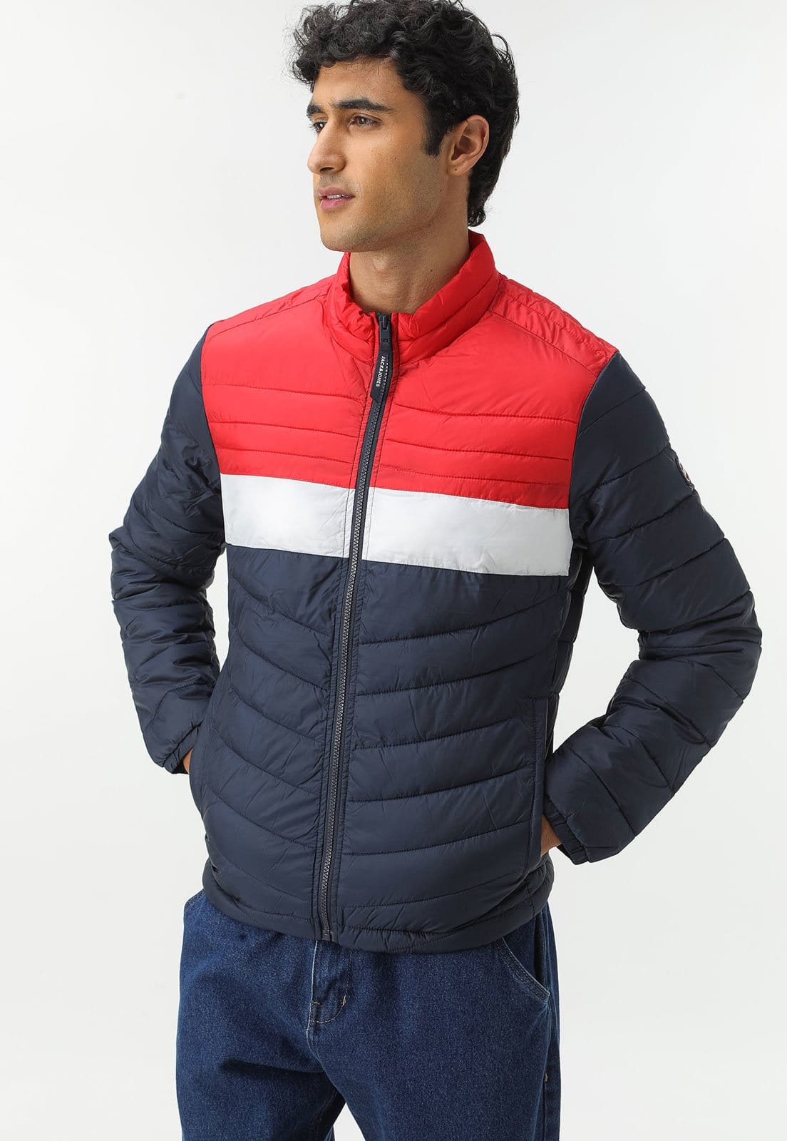 Vista 2 Jaqueta Jack & Jones Matelassê Azul-Marinho jack & jones azul marinho