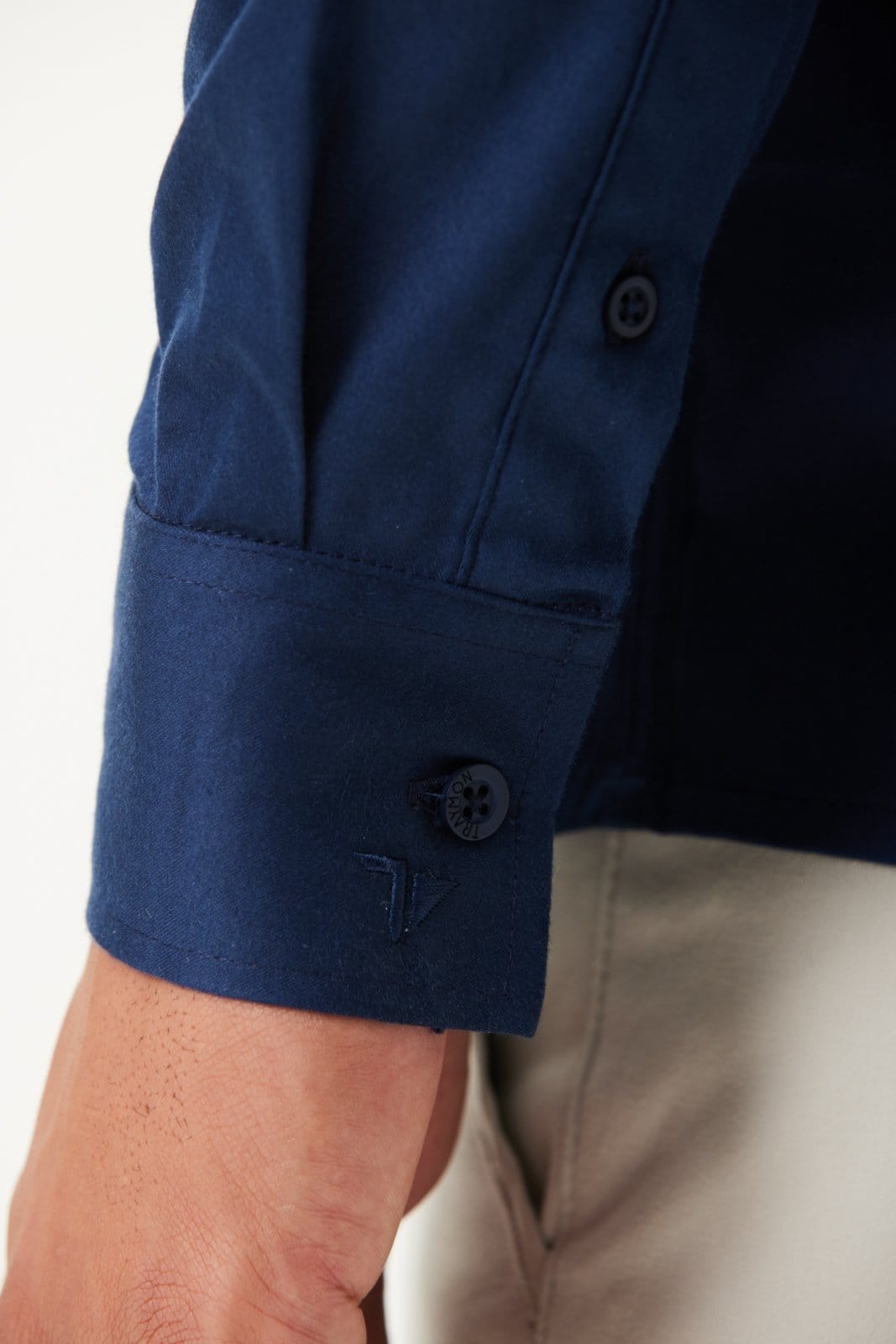 Vista 2 Camisa Traymon Regular Algodão Egípcio Marinho Traymon azul marinho