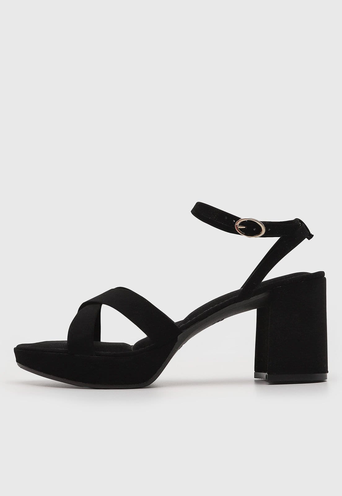 Sandália Feminina Via Uno Salto Médio Preta