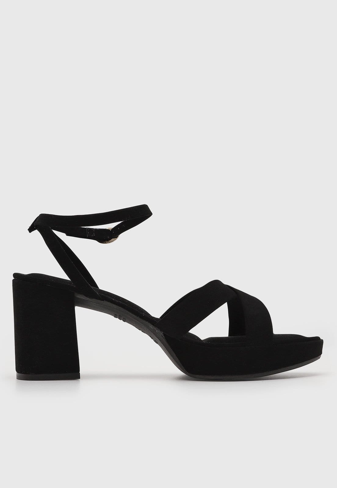 Vista 2 Sandália Feminina Via Uno Salto Médio Preta VIA UNO preto