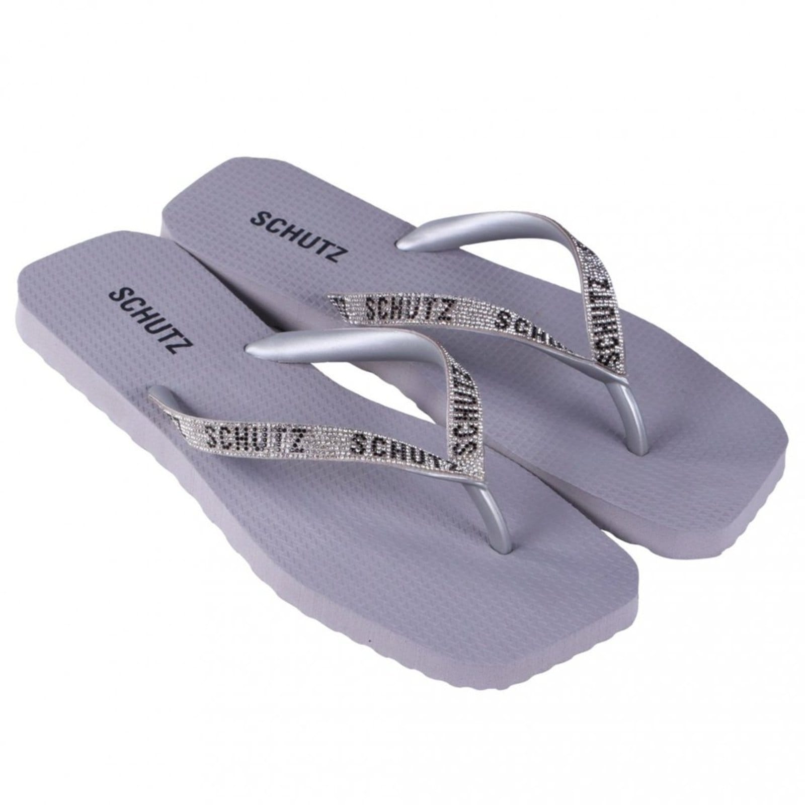 Vista 2 Chinelo Feminino Schutz Strass S22295001 Schutz Schutz prata