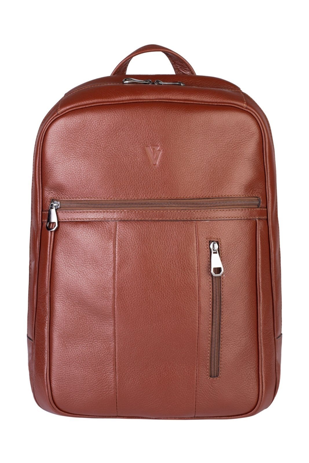 Mochila Vira Vento Masculina Em Couro Para Notebook Murilo - Pinhão