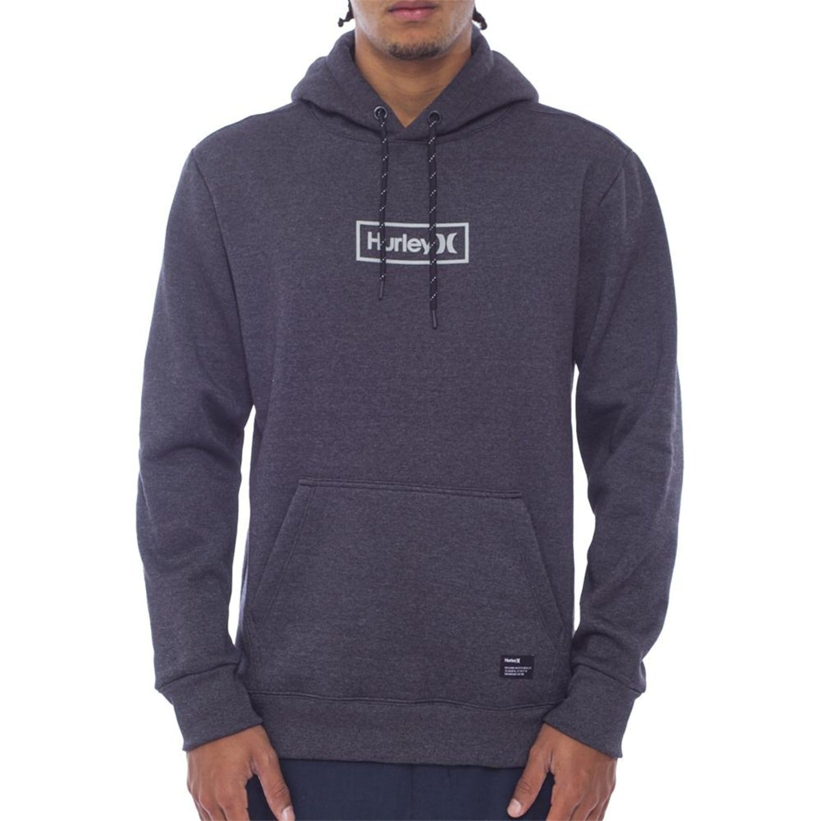 Vista principal Moletom Hurley Canguru Box WT24 Masculino Mescla Preto hurley grafite