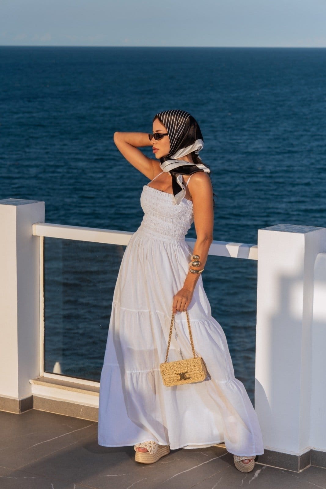 Vista 2 Vestido Longo Feminino Três Marias com Alça Removível Lemier Collection LEMIER branco