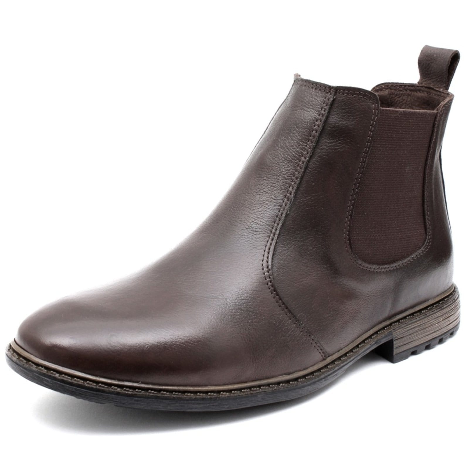 Vista principal Bota Botina Chelsea Tellini Store em Couro TELLINI STORE café