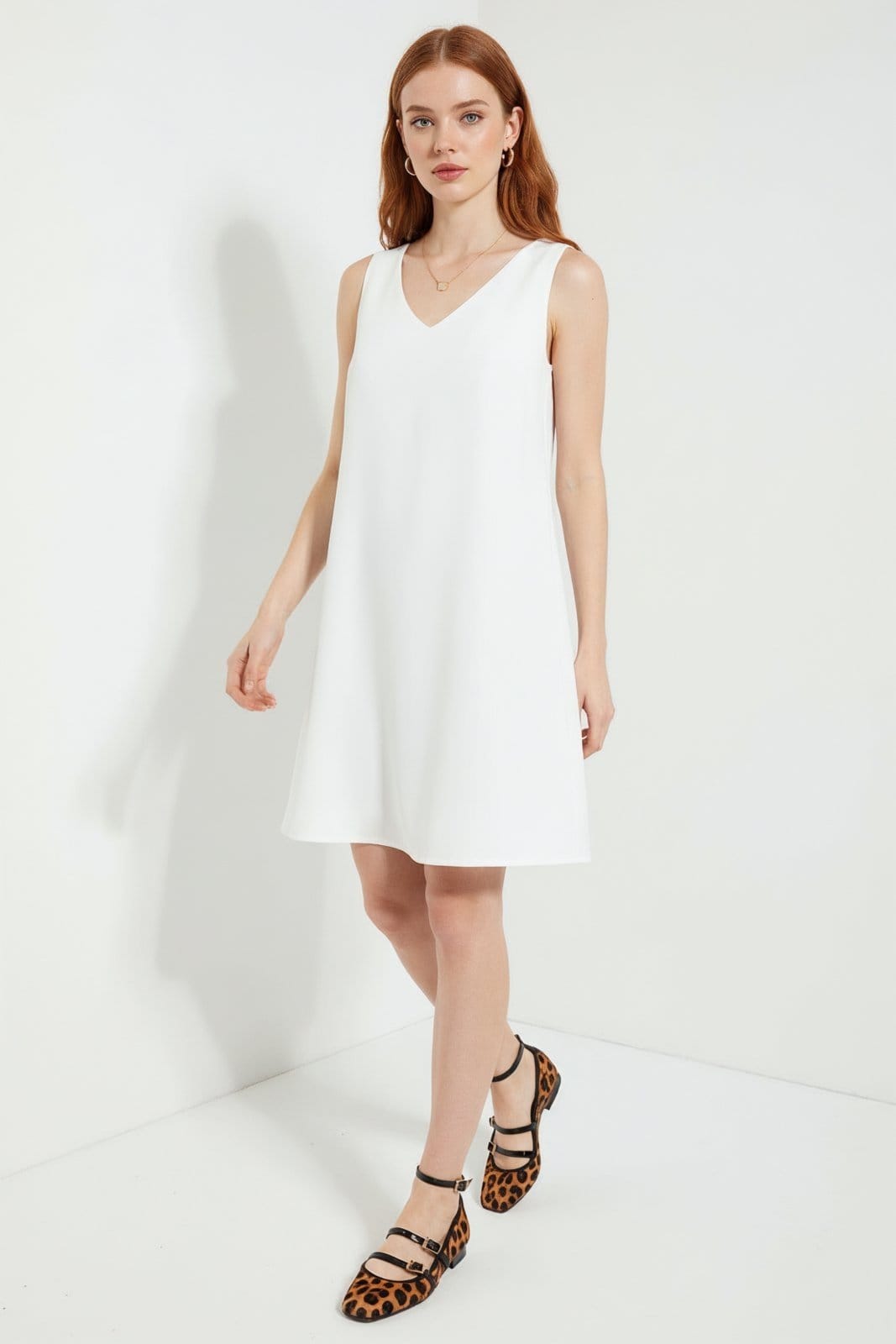 Vestido Decote V Traymon - Off White