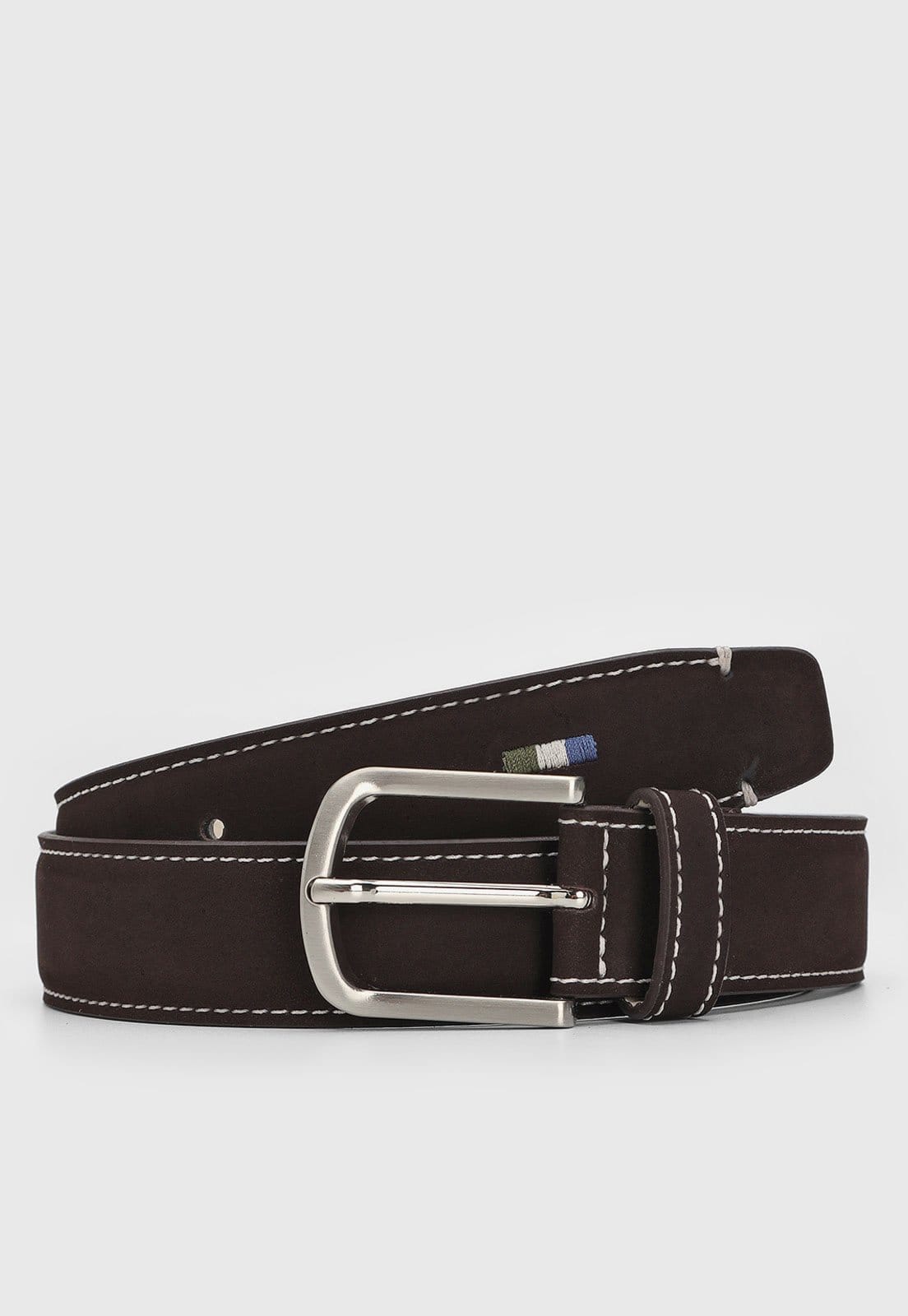 Cinto Masculino Reserva Bordado Pesponto Chocolate