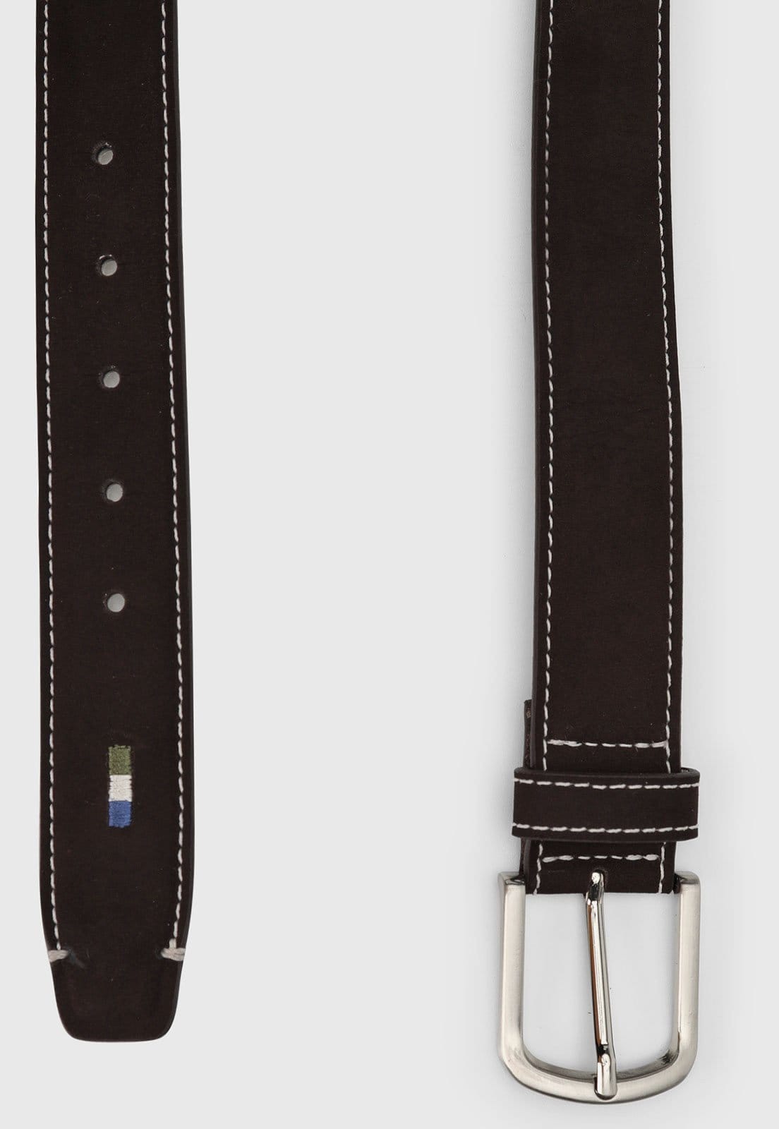 Vista 2 Cinto Masculino Reserva Bordado Pesponto Chocolate Reserva marrom