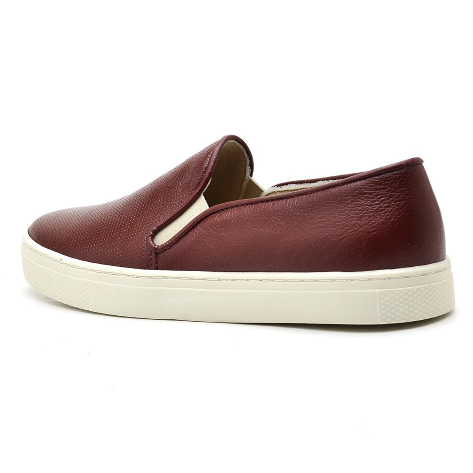 Vista 2 Tênis Slip on Casual Iate Em Couro Detalhe Estampa diamante - Jabuticaba Nine4 roxo/unico