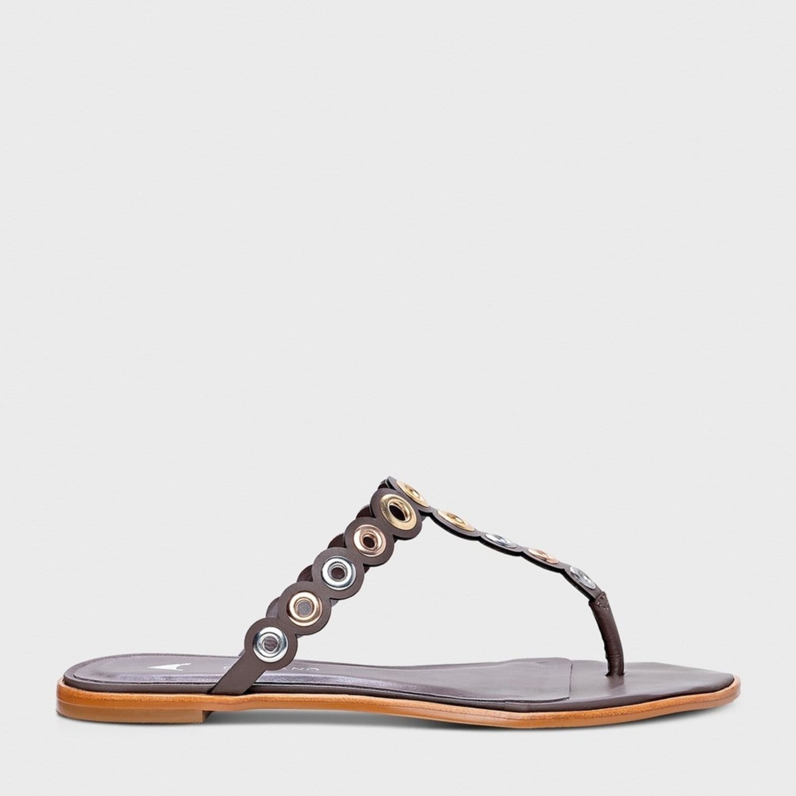 Chinelo Flat Carrano 699030 Marrom Escuro