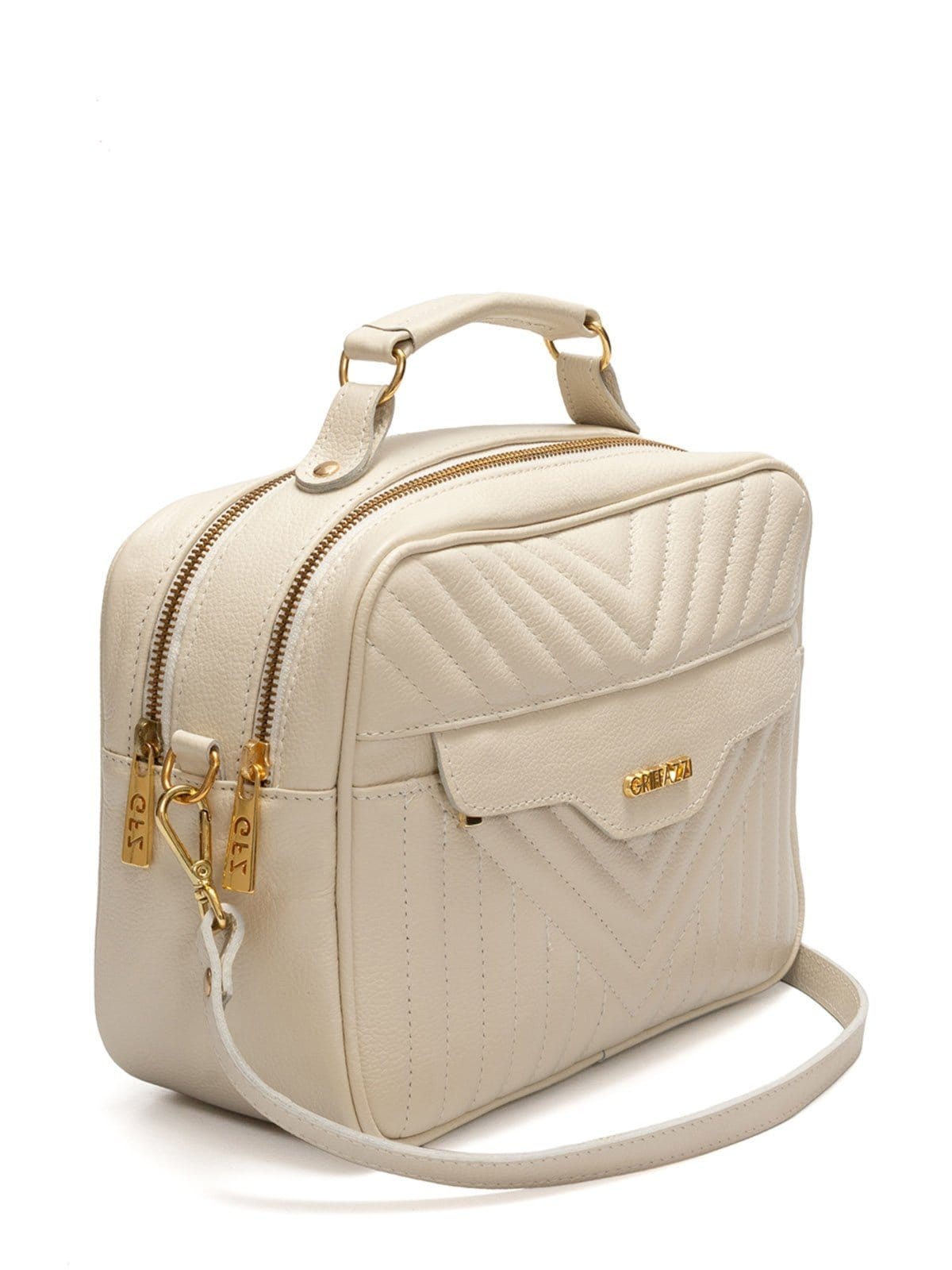 Vista 2 Bolsa Tiracolo Griffazzi Couro OffWhite Griffazzi off-white offwhite