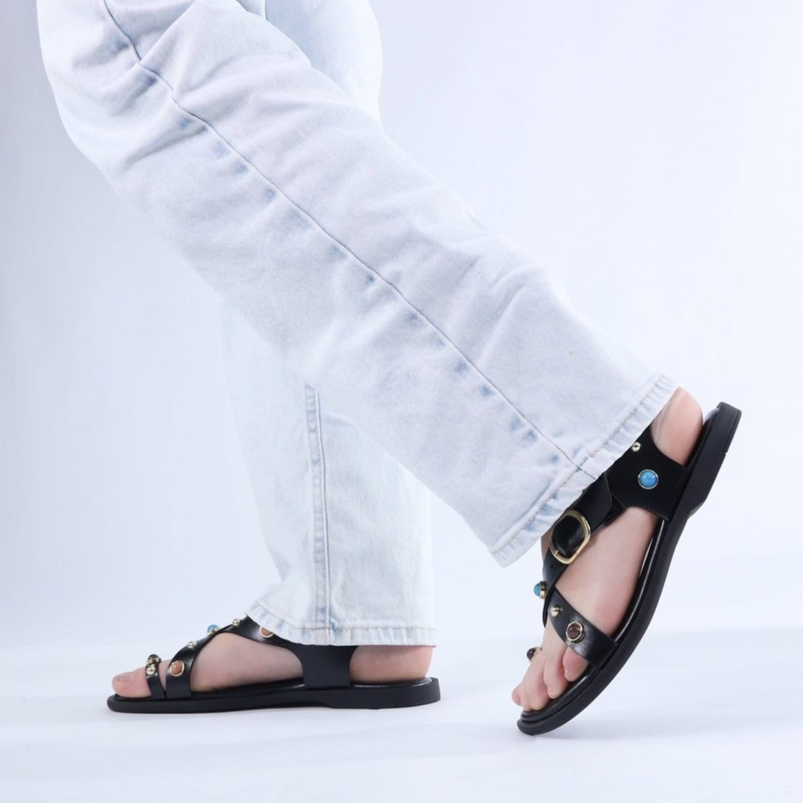 Vista 2 Sandália Feminina Zariff com Pedrarias 50464-90177 Zariff Zariff preto