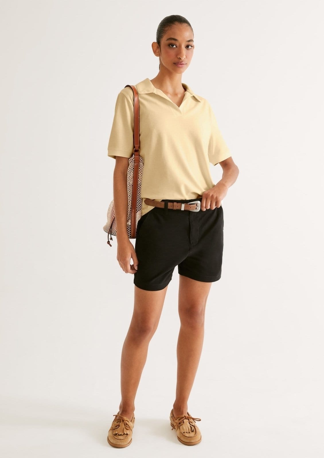 Vista 2 Camisa Polo Feminina Em Piquet Hering amarelo