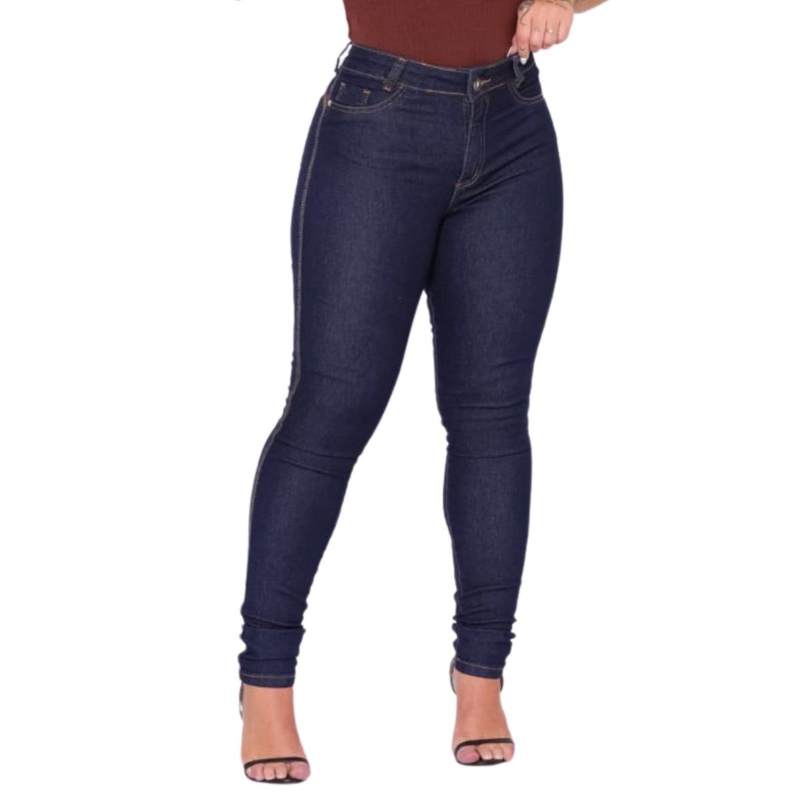 Calça Skinny Jeans Escuro Feminina