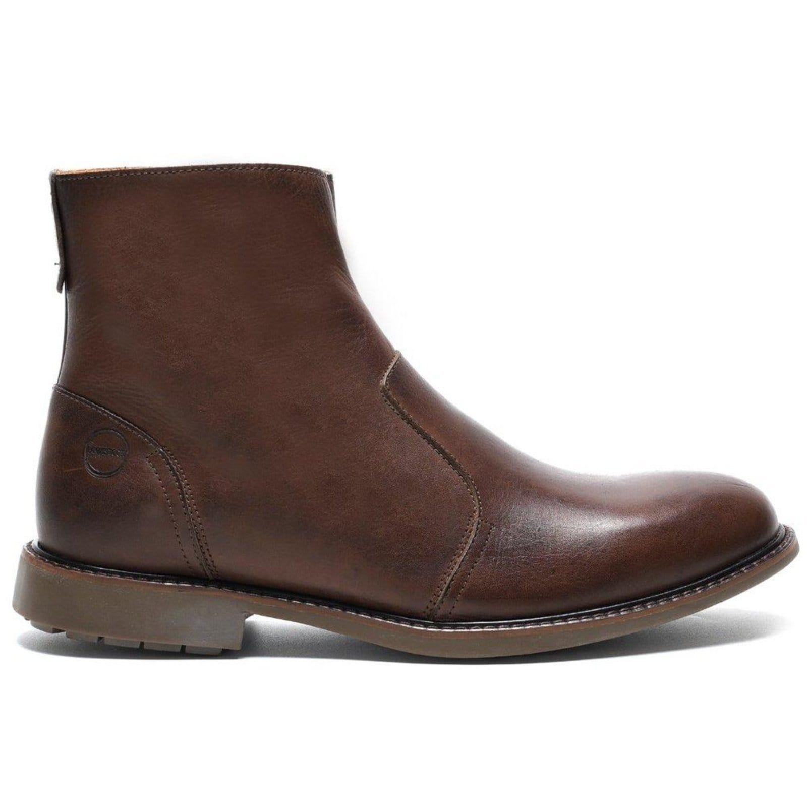 Vista principal Botina Chelsea Masculina Couro Look Stock Tendência Conforto Lookstock Botinas marrom