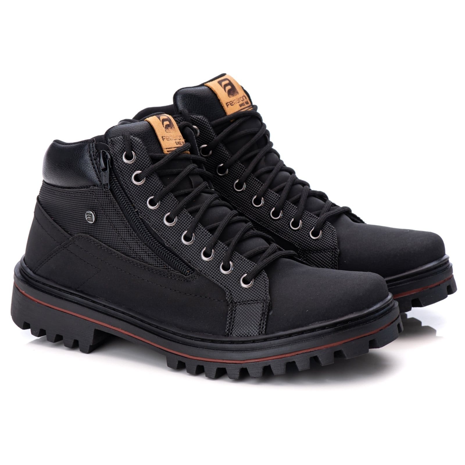 Vista 2 Bota Coturno Masculino Eco Solado De Borracha Preta ZAFREM preto