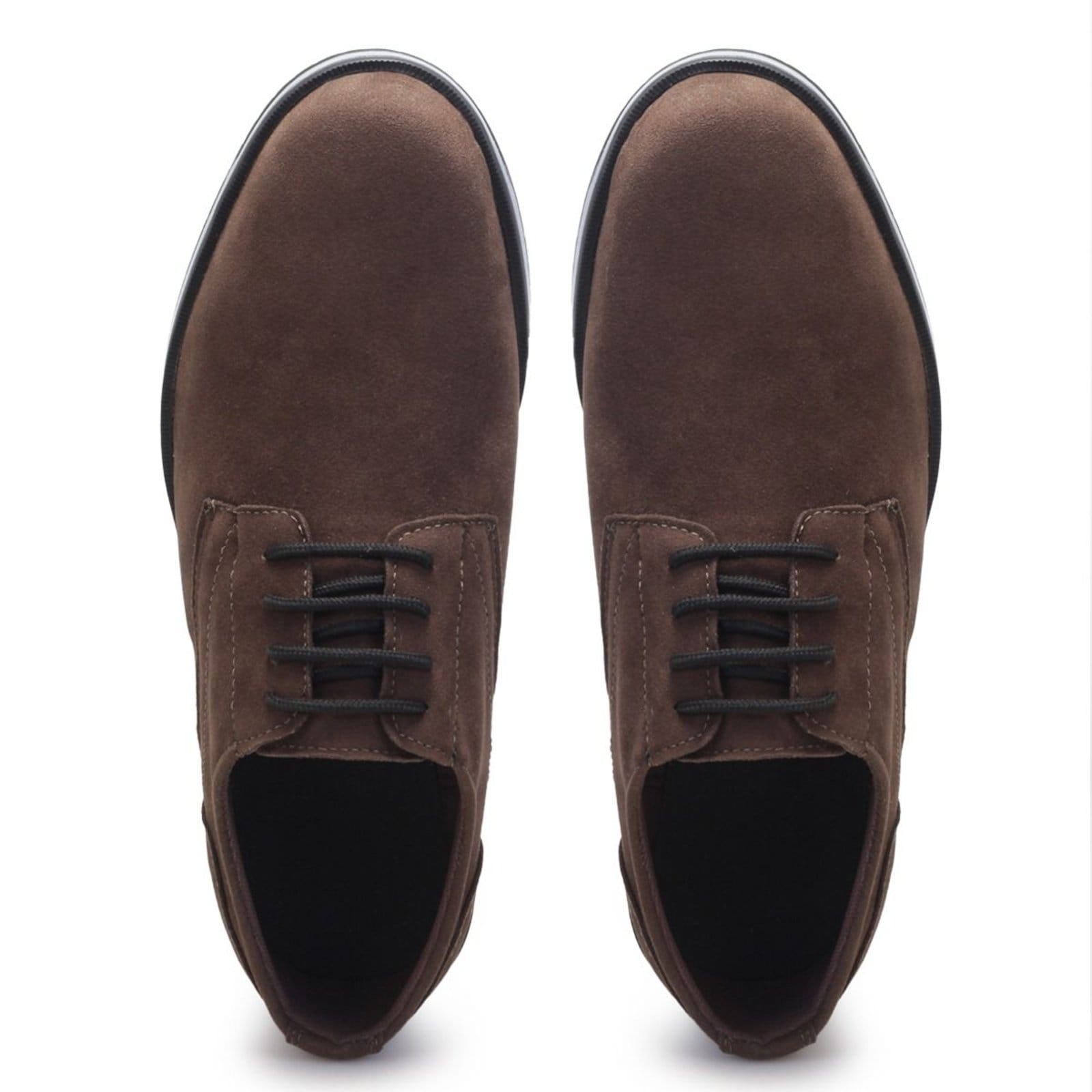 Vista 2 Sapato Masculino Social Casual Derby Oxford Camurça Lavini Shoes café