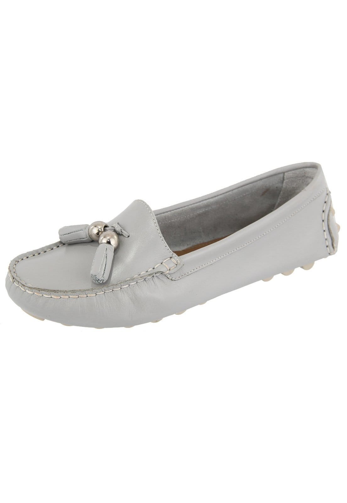 Vista principal Mocassim Em Couro Franja Retta Grigio Retta Shoes cinza grigio