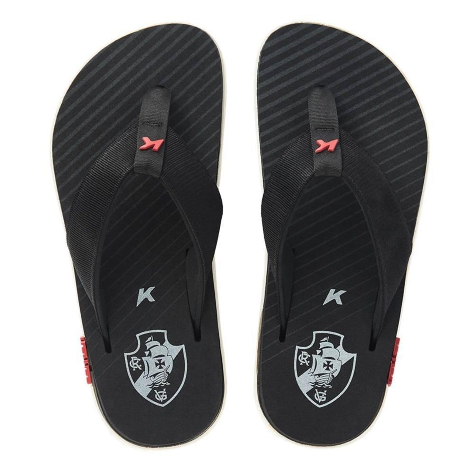 Vista 2 Chinelo Kenner Kivah Vasco Da Gama Masculino 745 preto