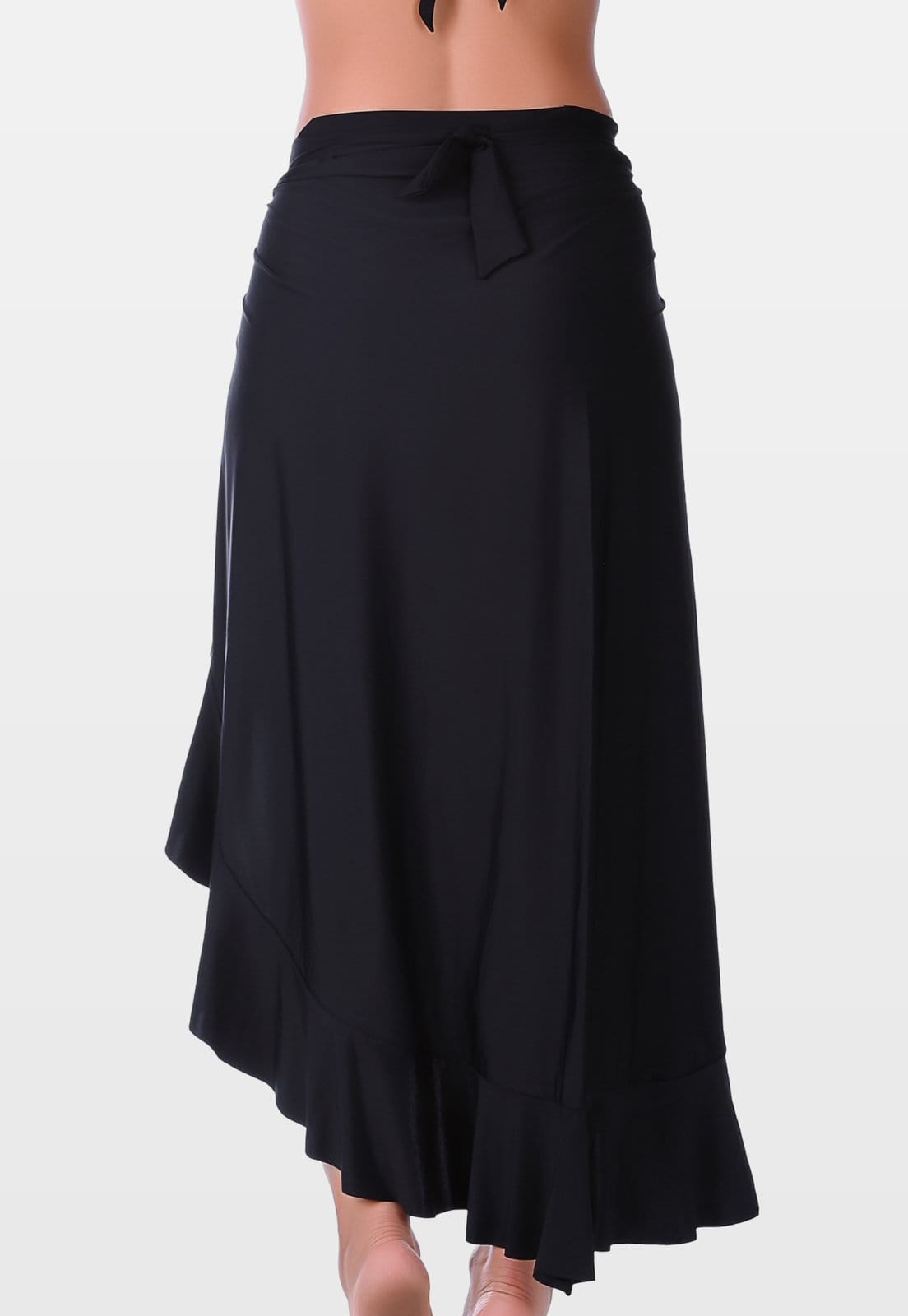 Vista 2 Saída De Praia Pareô Longa Envelope Summer Soul Com Babado Summer Soul preto