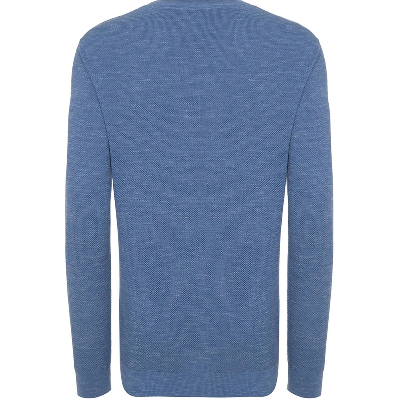 Vista 2 Suéter Tricot Individual Texture In24 Masculino Individual azul