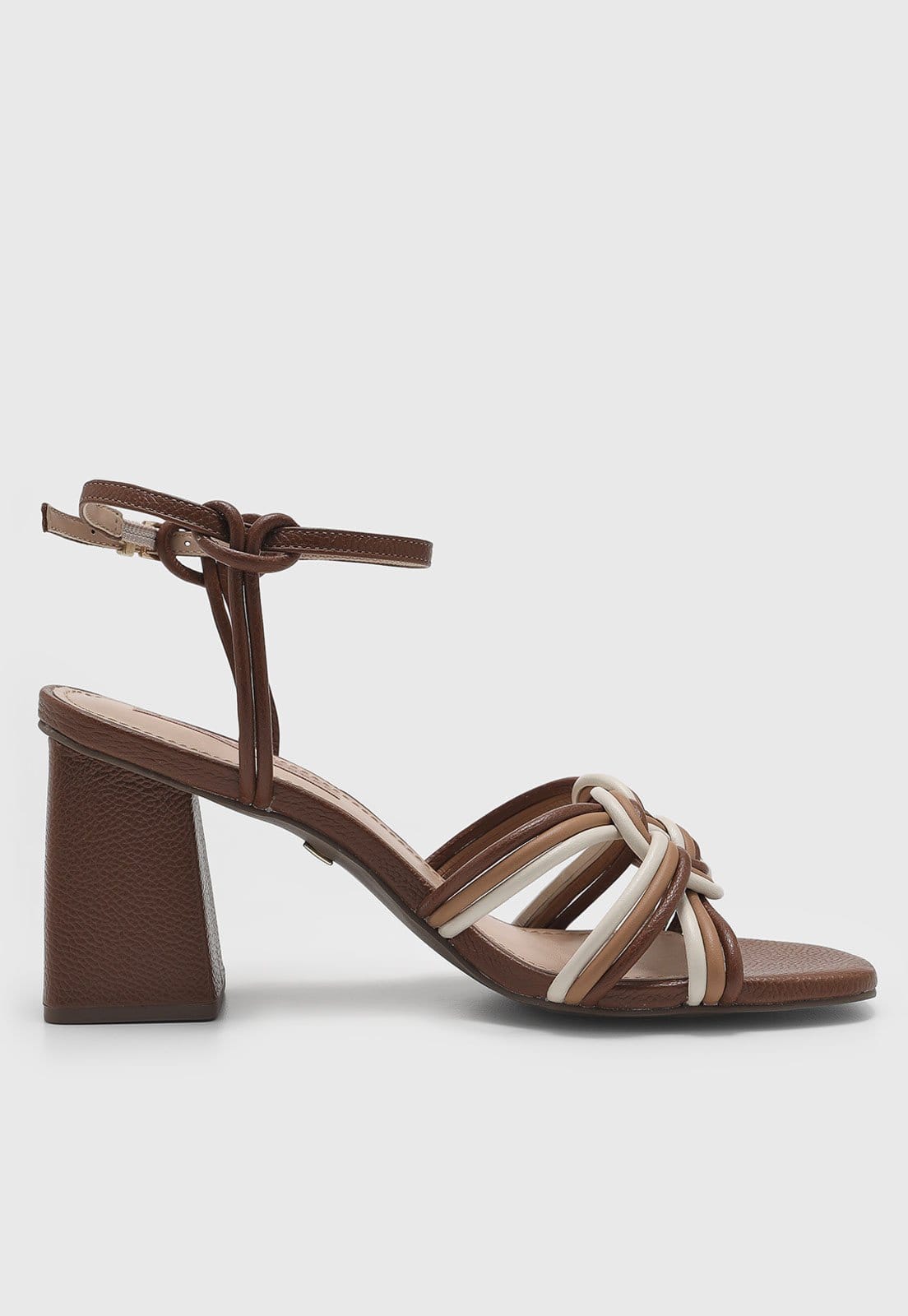 Vista 2 Sandália Feminina Jorge Bischoff Salto Bloco Tiras Jorge Bischoff marrom