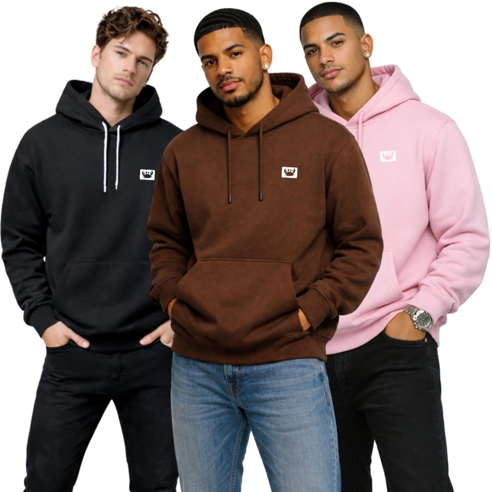 Kit 3 Moletom Modelo Canguru Com Capuz Masculino Estampado Siri