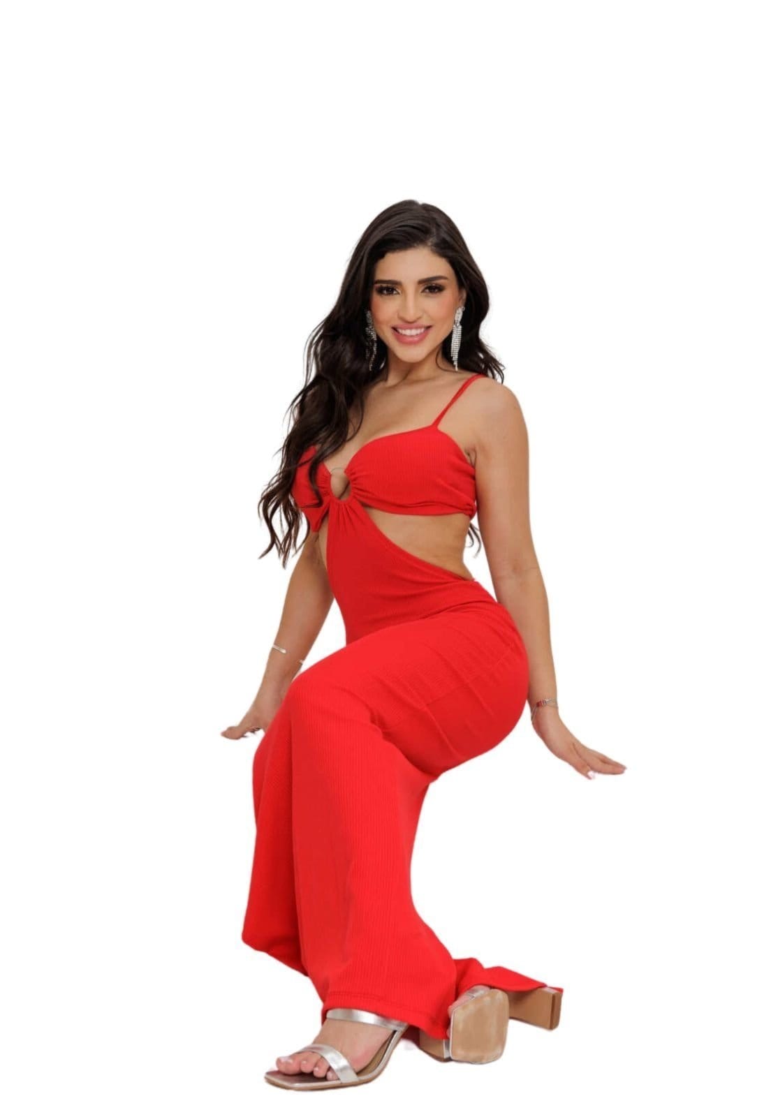 Vestido Longuete Alcinha Abertura Lateral Canelado Lianely