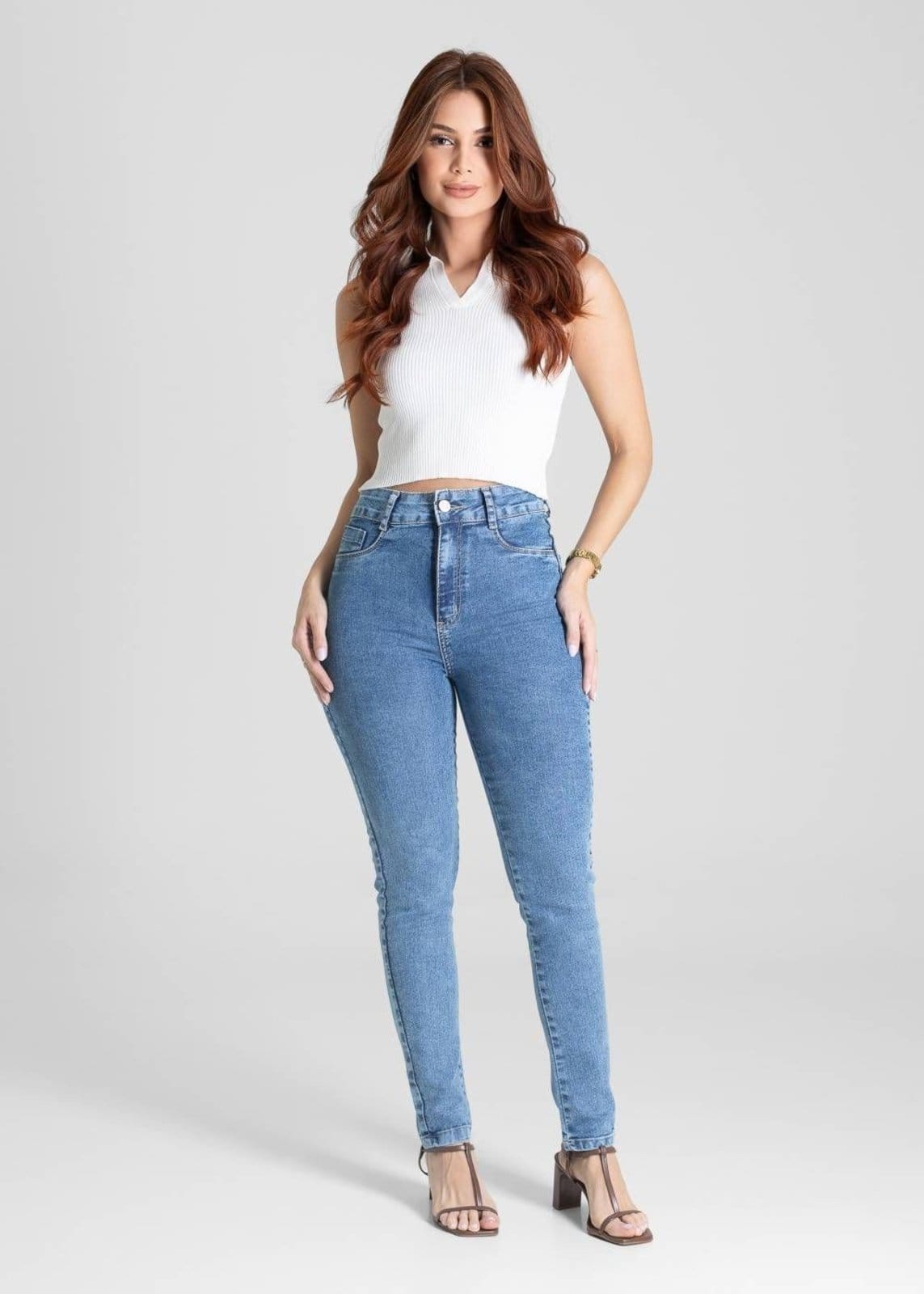 Vista 2 Calça Jeans Sawary Push Up - 281581 Sawary azul