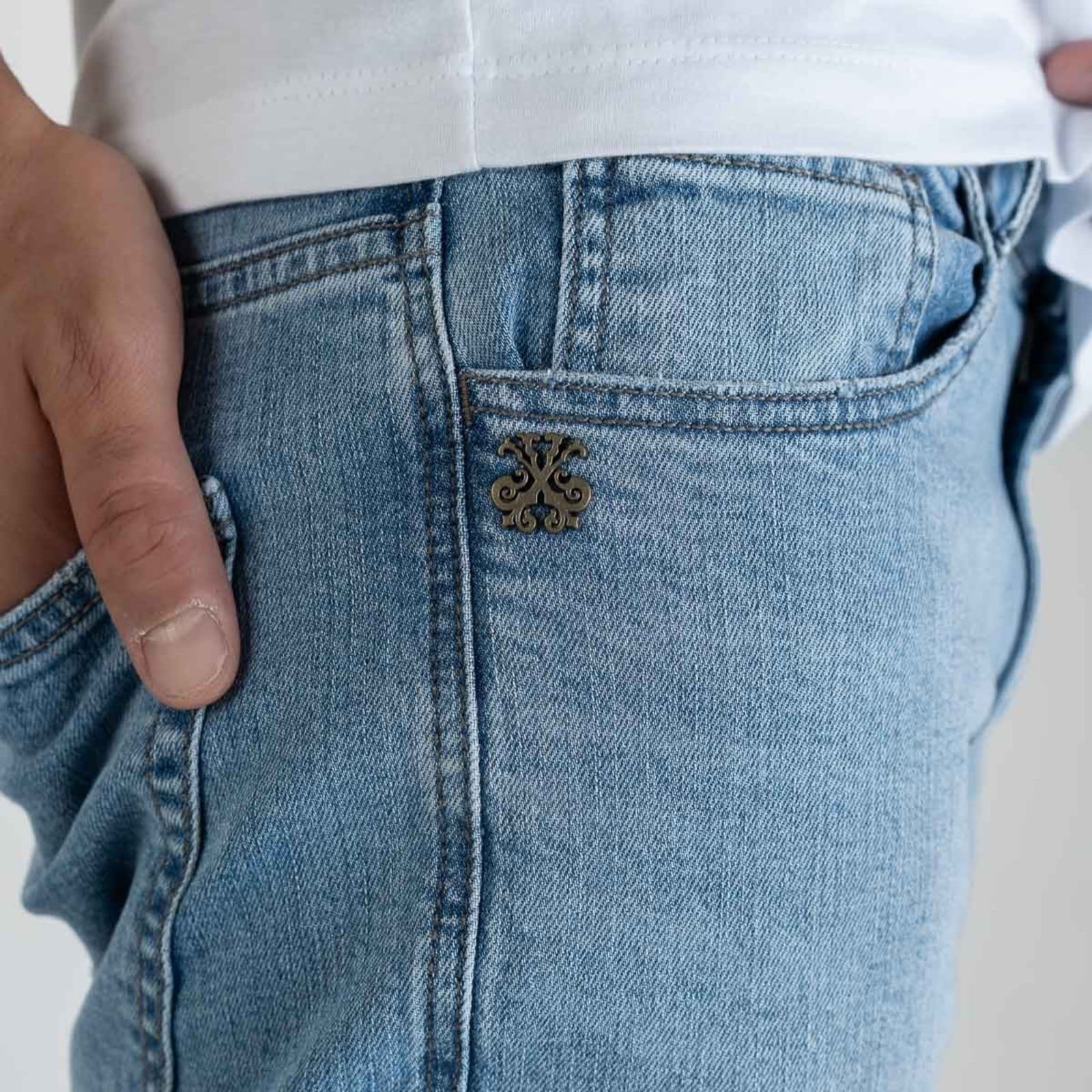 Vista 2 Calça Jeans John John Slim Malaui Claro Jonh John azul