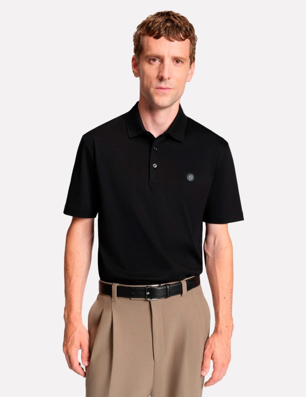 Polo Hugo Boss Masculina Regular Mercerised C-Parris 01 001/002 Preta