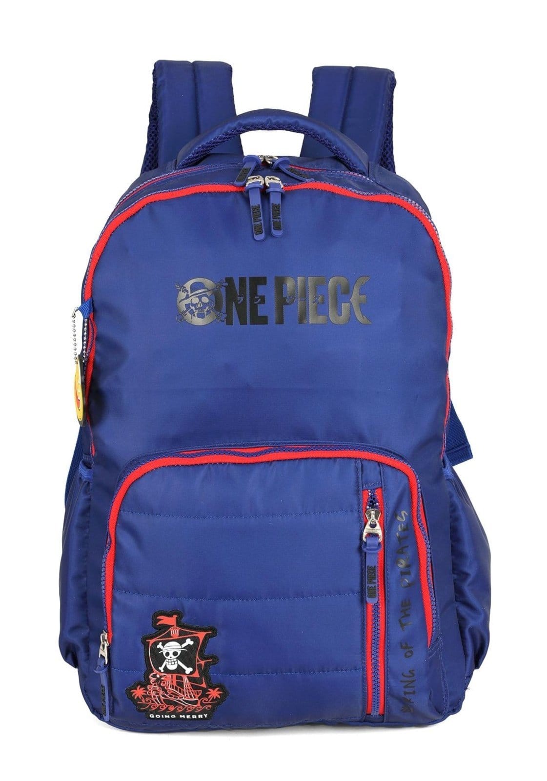 Vista principal Infantil - Mochila de Costas Média Juvenil One Piece Náilon com Chaveiro Luxcel azul