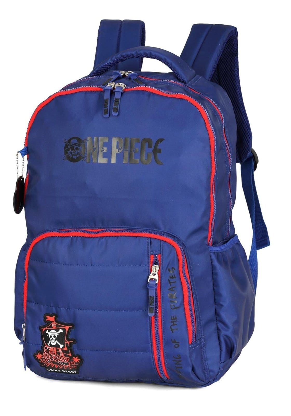 Vista 2 Infantil - Mochila de Costas Média Juvenil One Piece Náilon com Chaveiro Luxcel azul