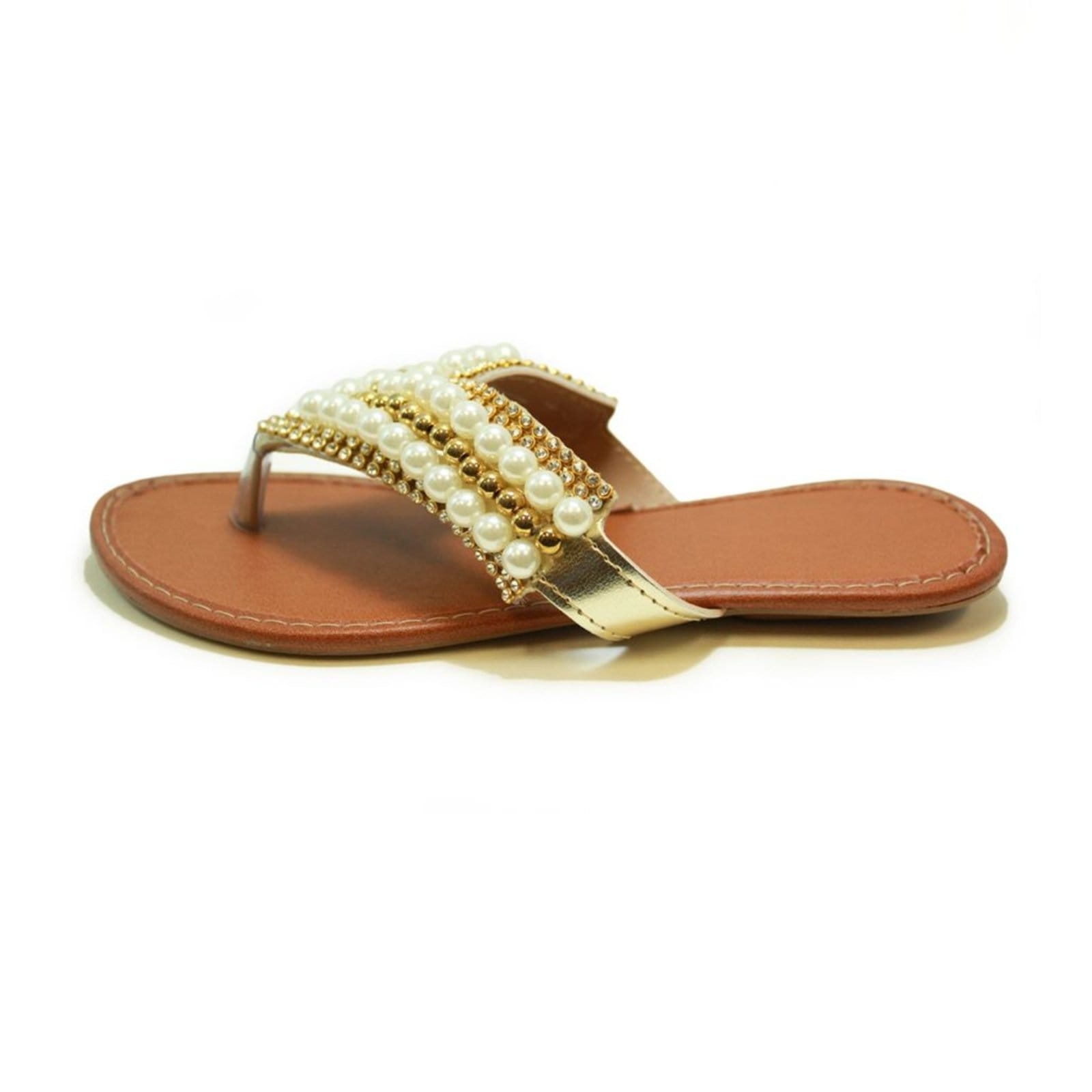 Vista 2 Rasteira Luiza Sobreira Perolado Mod.4071 Luiza Sobreira dourado