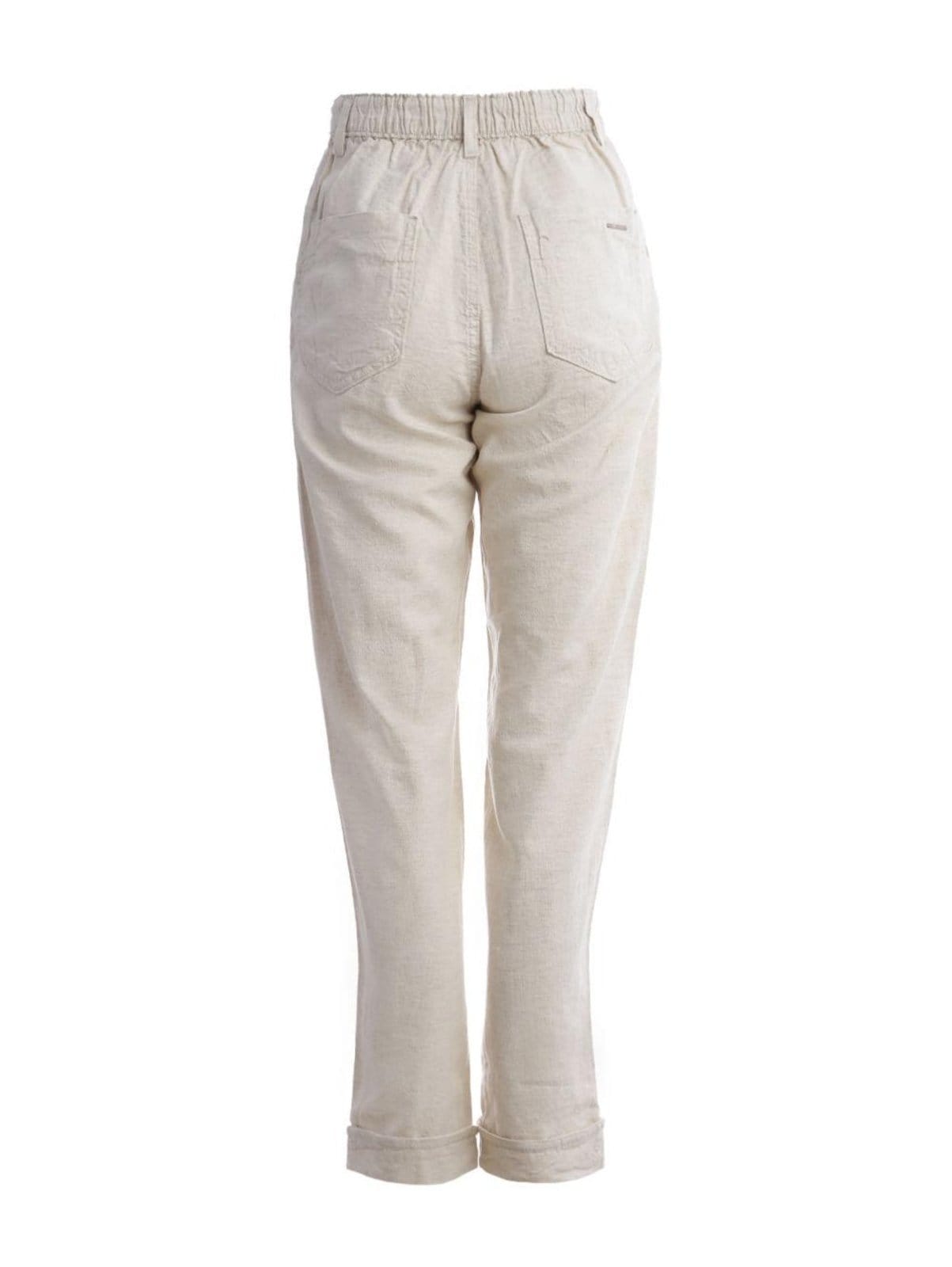 Vista 2 Calça Reta Sawary Feminina NATURAL Sawary bege natural