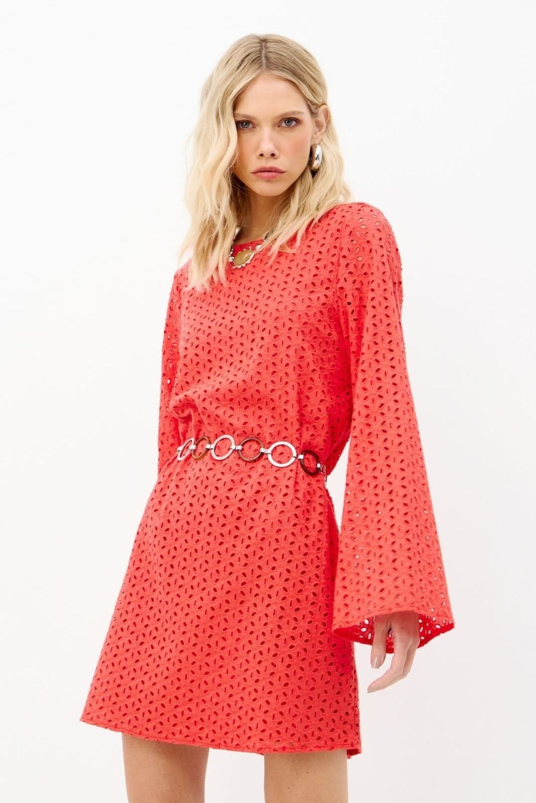 Vista 2 Vestido Laise Amplo Feminino Inblanche vermelho