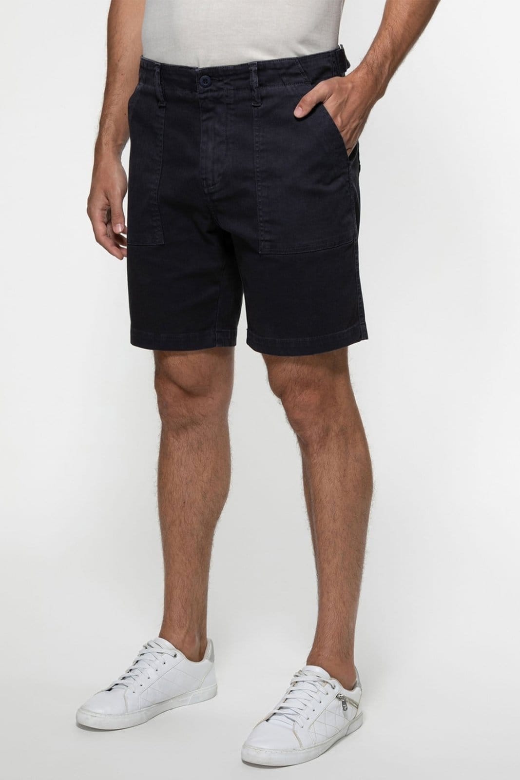 Bermuda Gues Sarja Espinha de Peixe Escuro