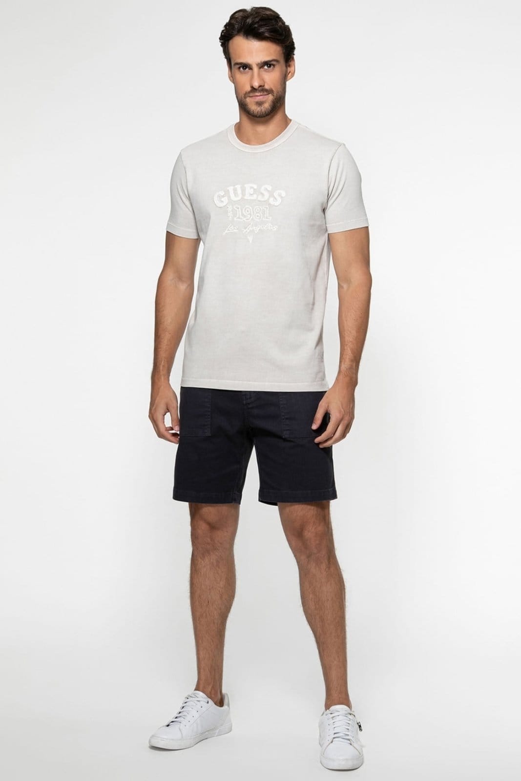 Vista 2 Bermuda Gues Sarja Espinha de Peixe Escuro Guess azul