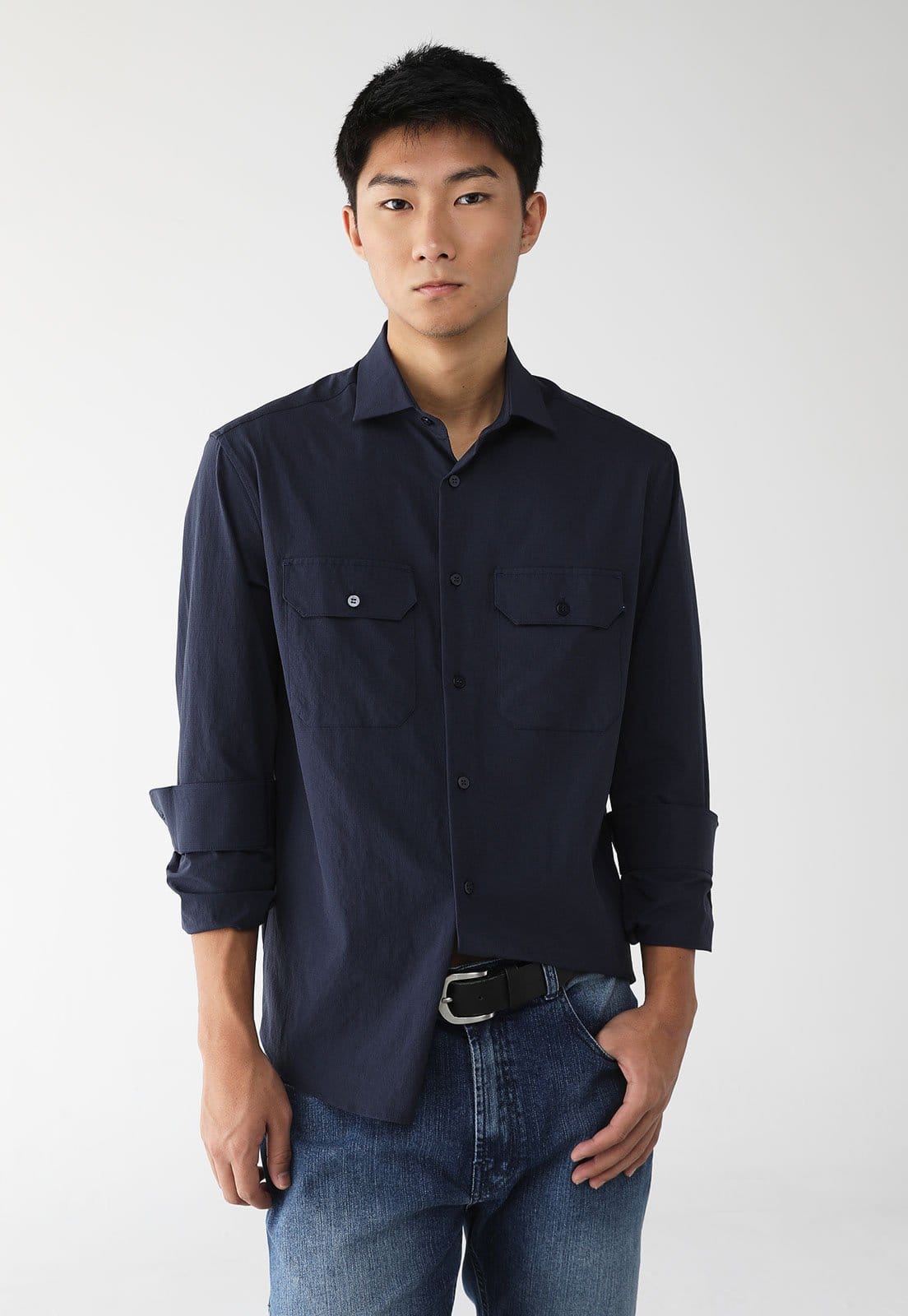 Camisa Ellus Reta Pockets Azul-Marinho