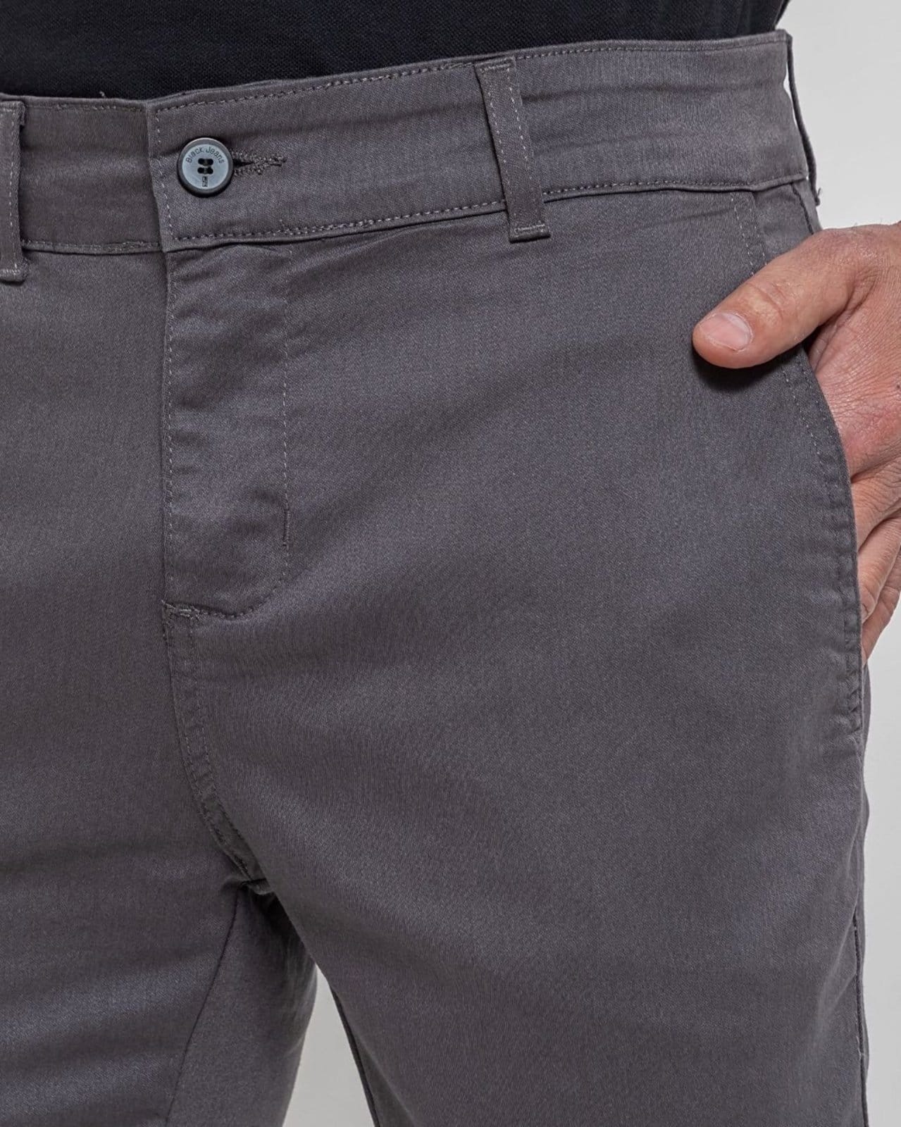 Vista 2 Calça Sarja Masculina - Sport Fino - Black Jeans - Chumbo Black Jeans cinza black