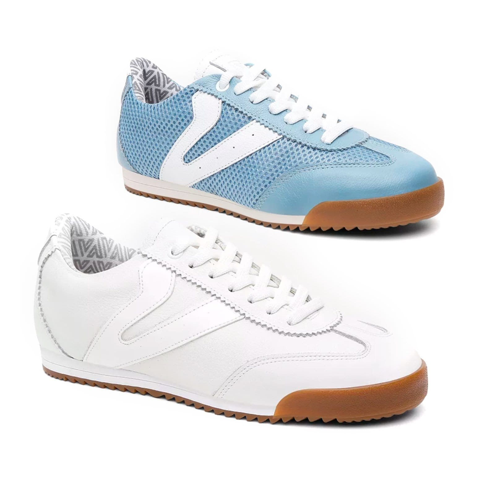 Kit 2 Tênis Feminino Vittal Couro Legítimo Naomi Casual Clássico Retrô e Branco