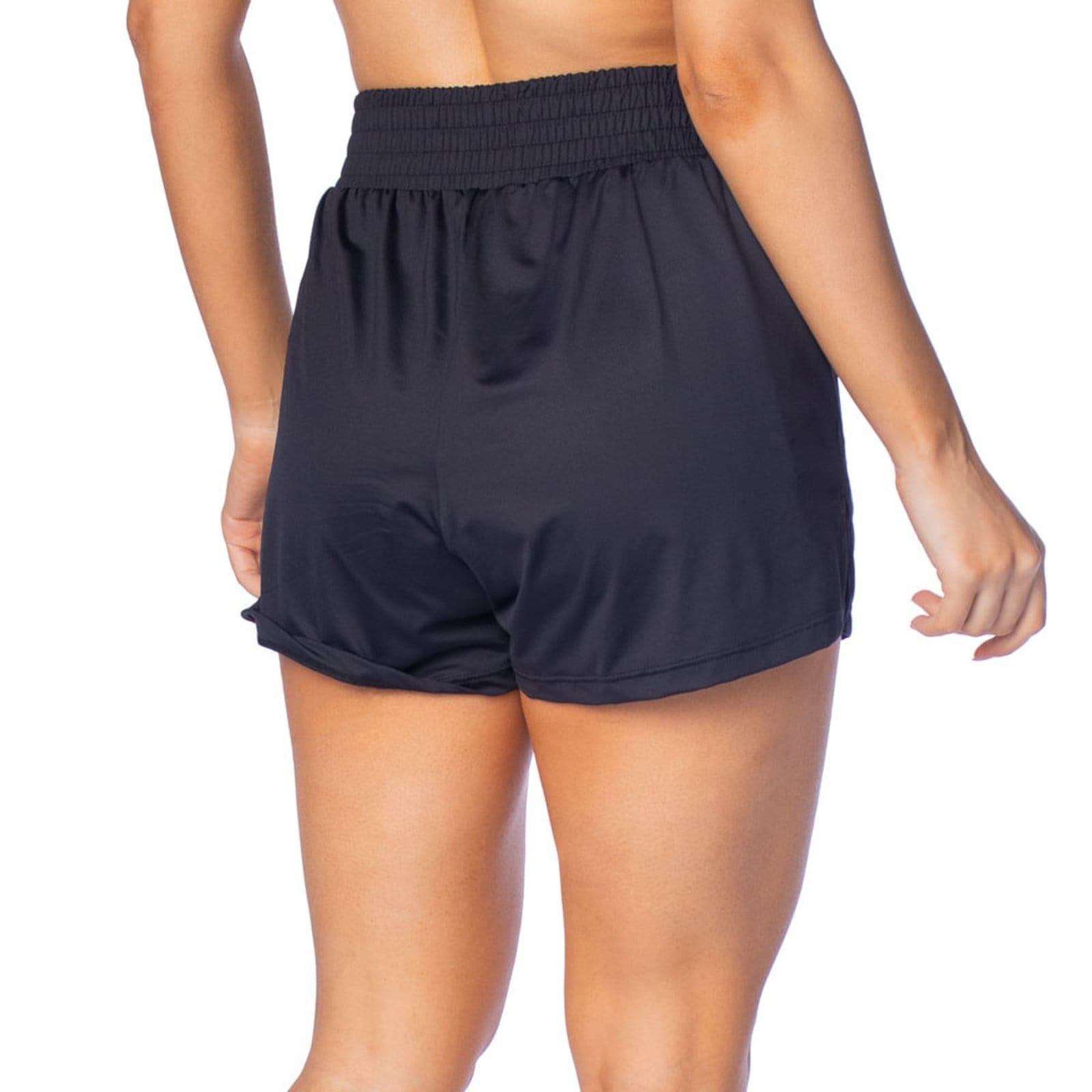 Vista 2 Short Feminino Estilo do Corpo Duplo Dry Estilo Do Corpo preto