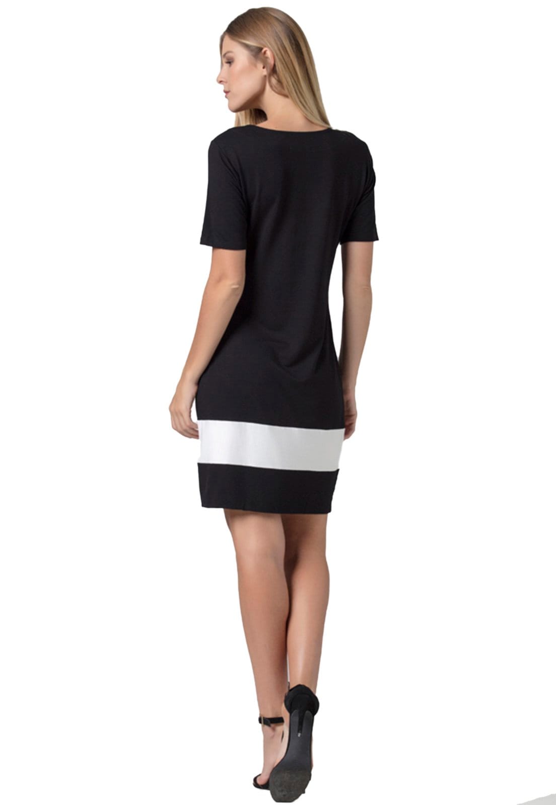 Vista 2 Vestido Amazonia Vital Curto Black & White Amazonia Vital preto black