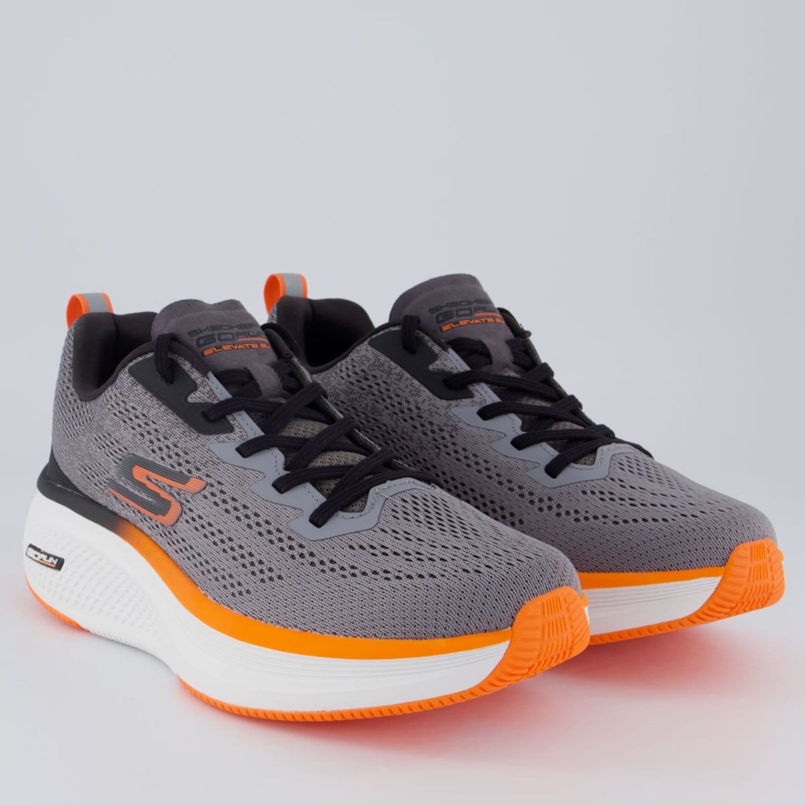 Vista 2 Tênis Skechers Fluid Motion e Laranja Skechers cinza