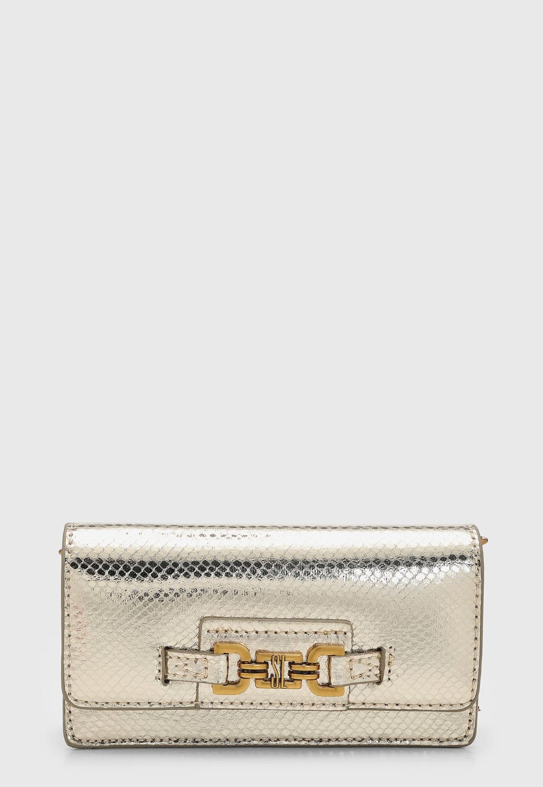 Bolsa Feminina Santa Lolla Textura Metalizada Dourada
