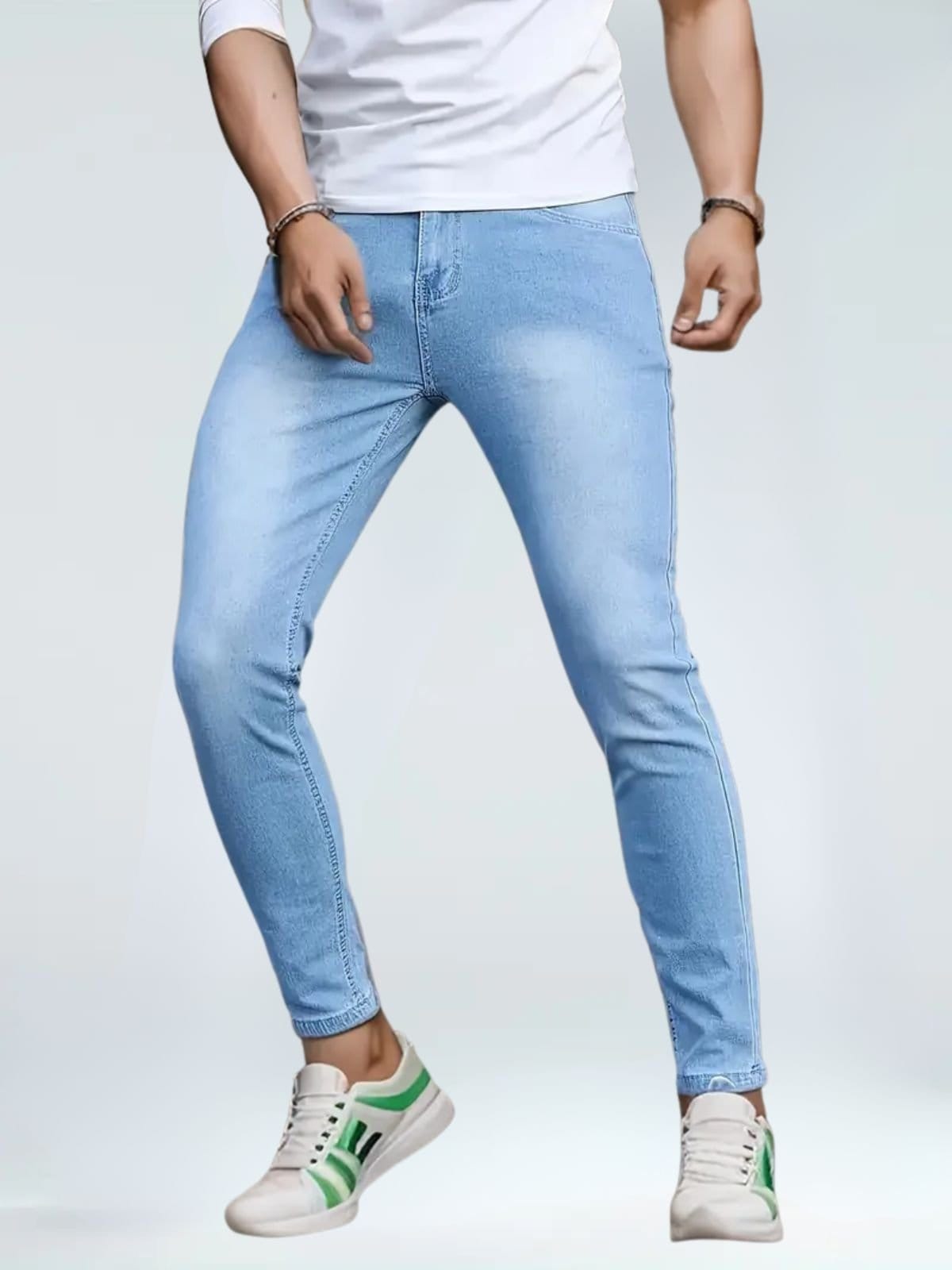 Vista 2 Kit 3 Calças Masculina Skinny Kovali Casual Premium Confortável com Elastano e Preto KOVALI FASHION STORE azul/jeans/preto azul