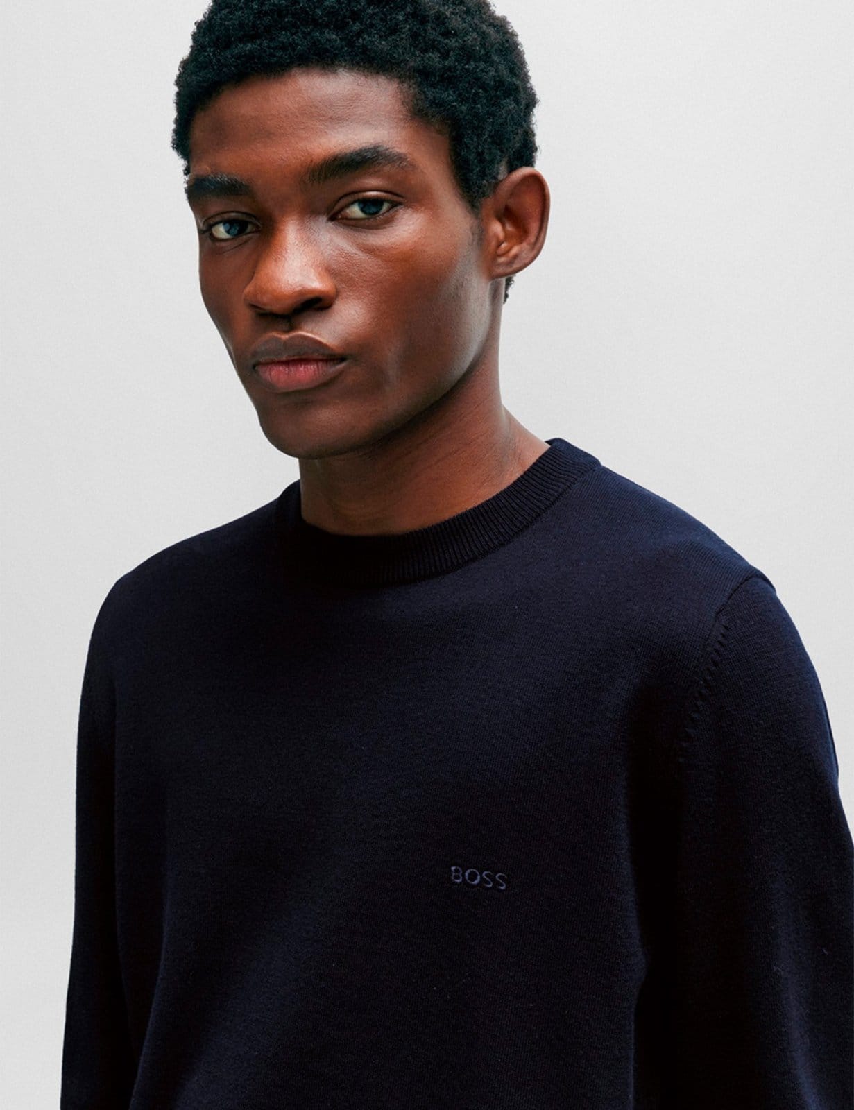 Vista 2 Suéter Hugo Boss Masculino Regular Fit Pacas-L Hugo Boss azul marinho/preto