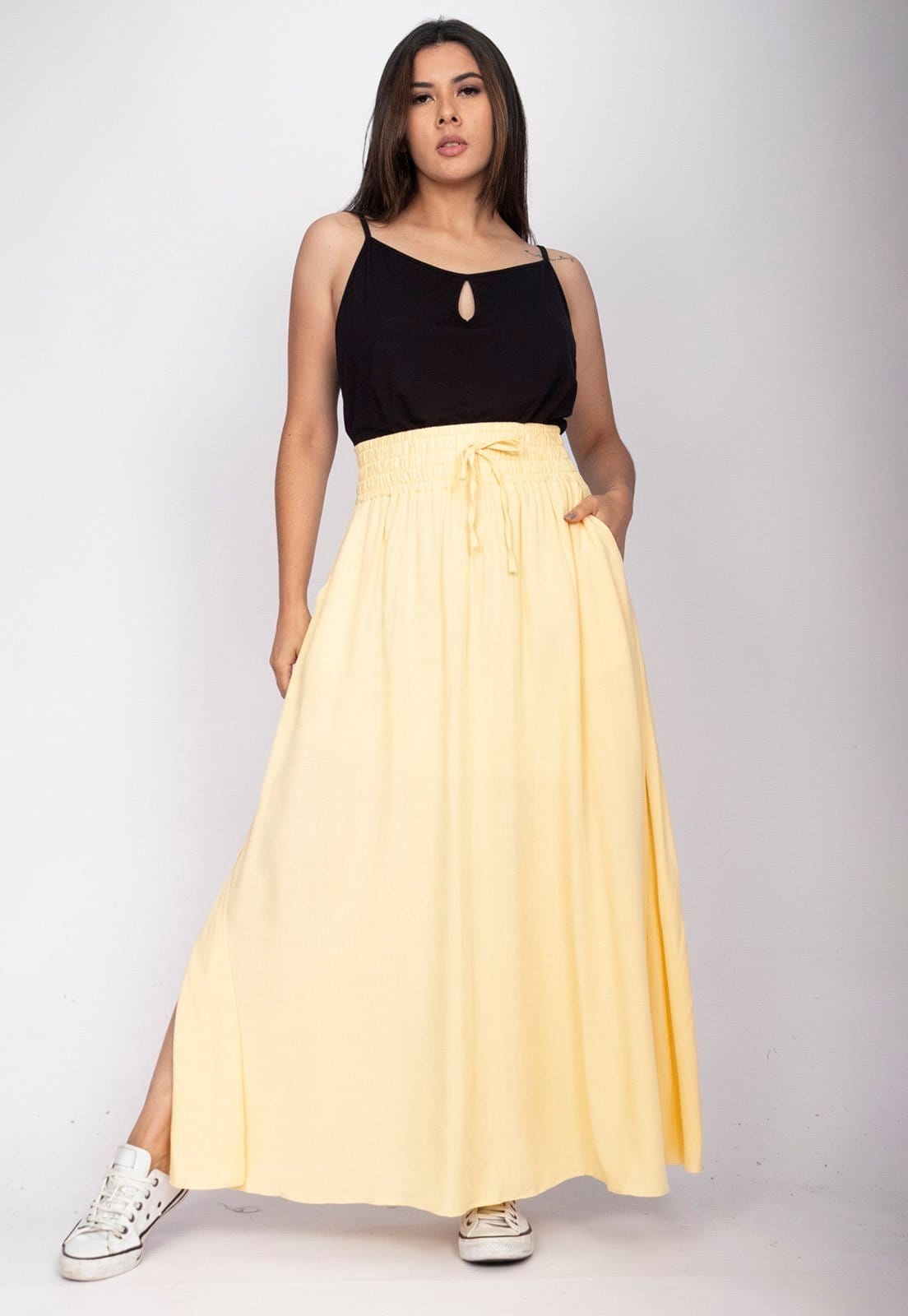 Saia Longa Amazonia Vital Viscose Amarela - 2