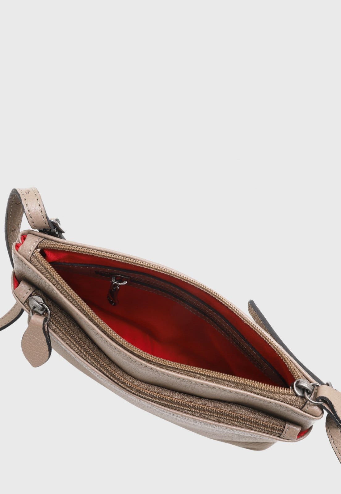 Vista 2 Bolsa Transversal de Couro Mariart Ágata New Mariart bege